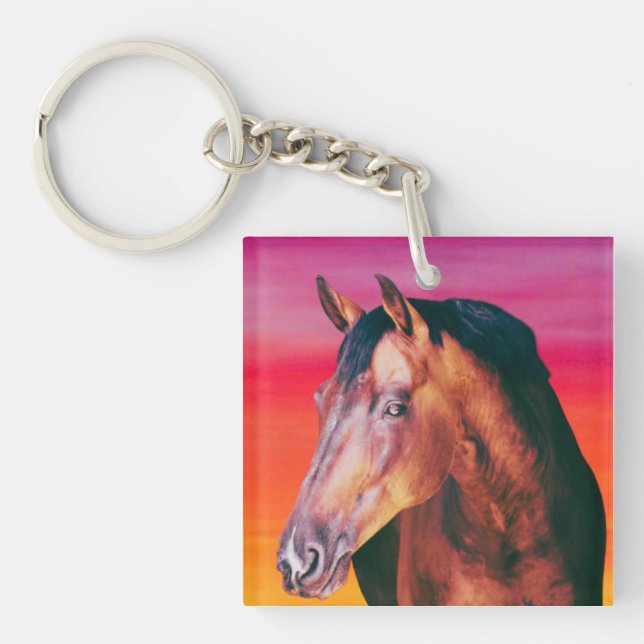 Bay Horse Gradient   Key Ring (Front)