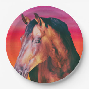 Bay Horse Gradient Paper Plate