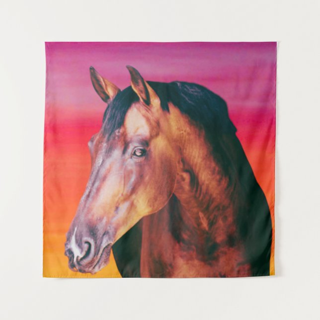 Bay Horse Gradient  Tapestry (Front)