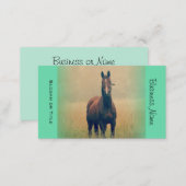 Bay Horse Standing in a Field Business Card (Front/Back)