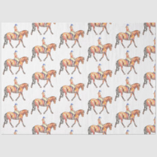 Bay Horse Trotting Dressage Tissue Paper