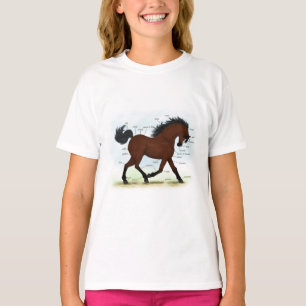 Bay Horse With Blaze Educational Anatomical Chart T-Shirt