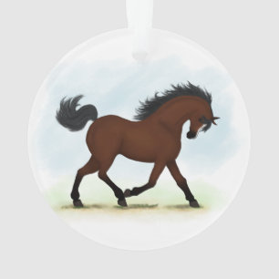 Bay Horse With Blaze Ornament
