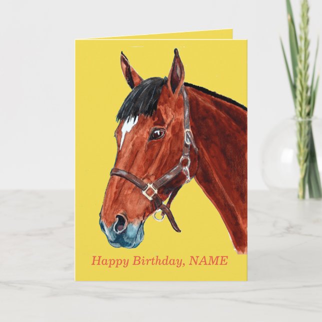Bay Horse with Star Card (Front)