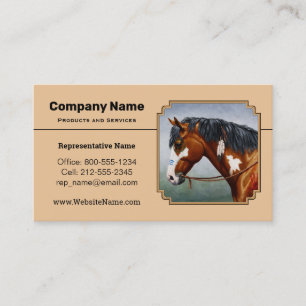 Bay Indian Pony Pinto Horse Tan Business Card