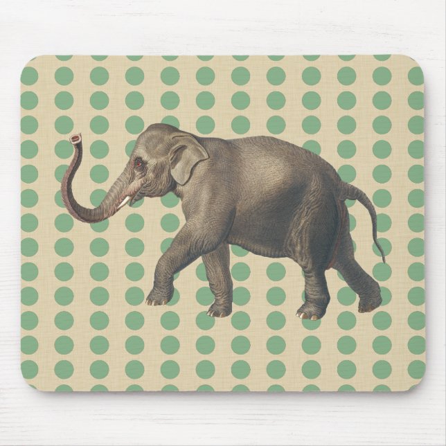 Bay Leaf Spice Moods Dots with Elephant Mouse Mat (Front)