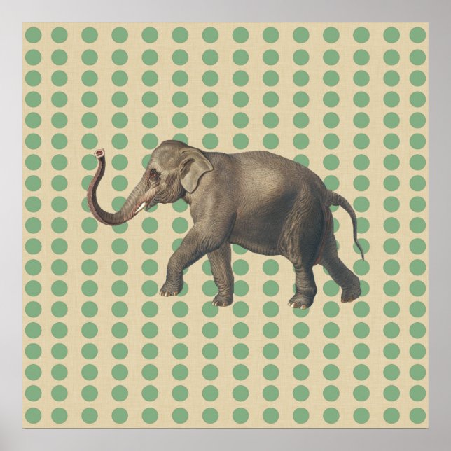 Bay Leaf Spice Moods Dots with Elephant Poster (Front)
