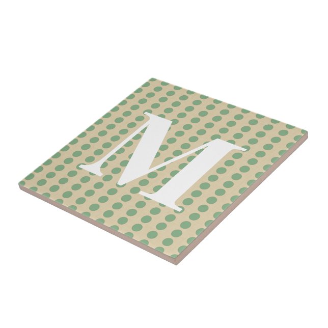 Bay Leaf Spice Moods Dots with monogram Tile (Side)
