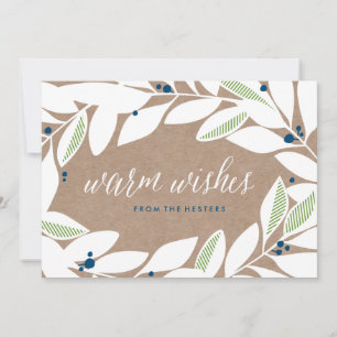 Bay Leaf Sprigs Floral Holiday Card