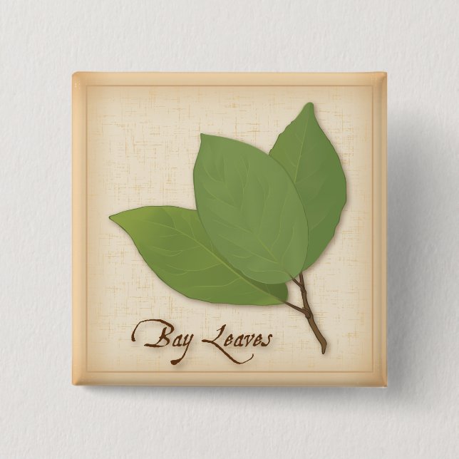 Bay Leaves 15 Cm Square Badge (Front)