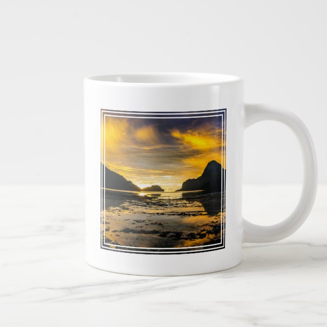 Bay Of El Nido Sunset Large Coffee Mug (Right)