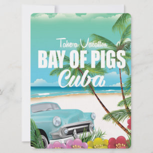 Bay of Pigs, Cuba beach vacation poster Invitation