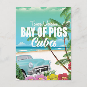 Bay of Pigs, Cuba beach vacation poster Postcard