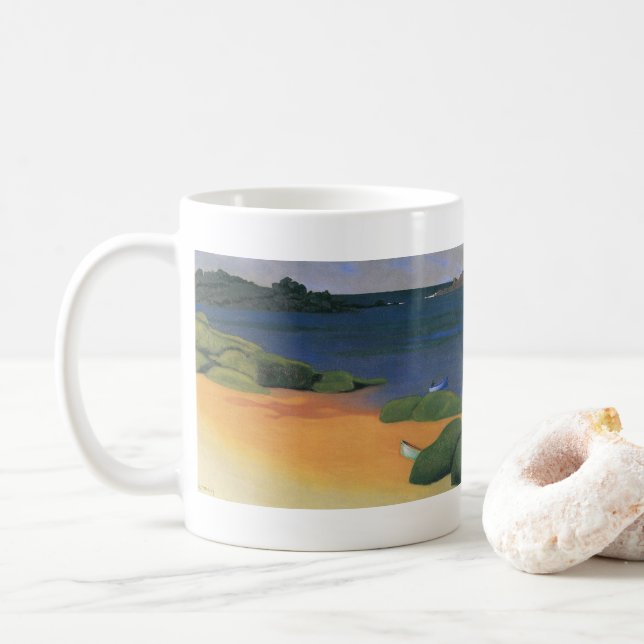 Bay of Tregastel by Felix Vallotton, Fine Art Coffee Mug (With Donut)
