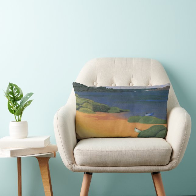 Bay of Tregastel by Felix Vallotton, Fine Art Lumbar Cushion (Chair)