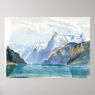 Bay of Uri, Brunnen by John Sargent Poster