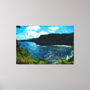 Bay On the Road to Hana Maui Hawaii Abstract Canvas Print