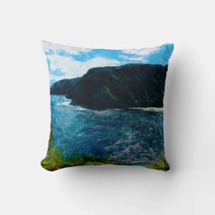 Bay On the Road to Hana Maui Hawaii Abstract Cushion