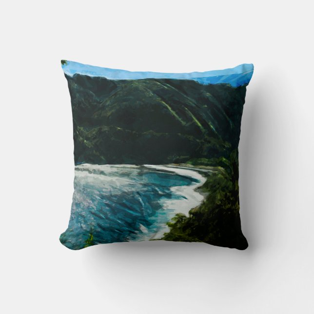 Bay On the Road to Hana Maui Hawaii Abstract Cushion (Front)
