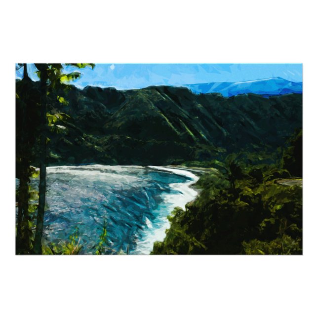 Bay On the Road to Hana Maui Hawaii Abstract Photo Print (Front)