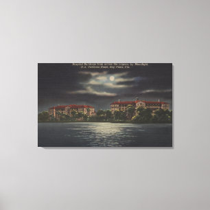 Bay Pines, Florida - Moonlit View of Hospital Canvas Print