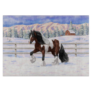 Bay Pinto Brown Skewbald Gypsy Vanner Tinker Horse Cutting Board