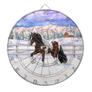 Bay Pinto Brown Skewbald Gypsy Vanner Tinker Horse Dartboard