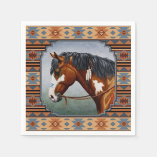 Bay Pinto War Horse Southwestern Design Napkin