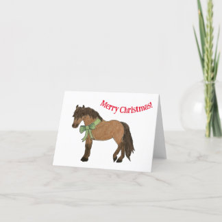 Bay Pony Christmas Card
