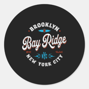 Bay Ridge Brooklyn New York Retro Vintage Graphi  Classic Round Sticker