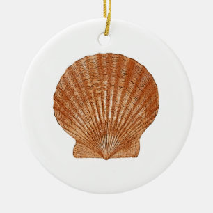 Bay Scallop Shell Ceramic Tree Decoration