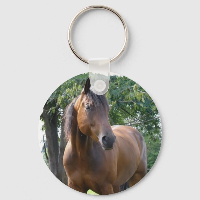 Bay Thoroughbred Horse Keychain (Front)