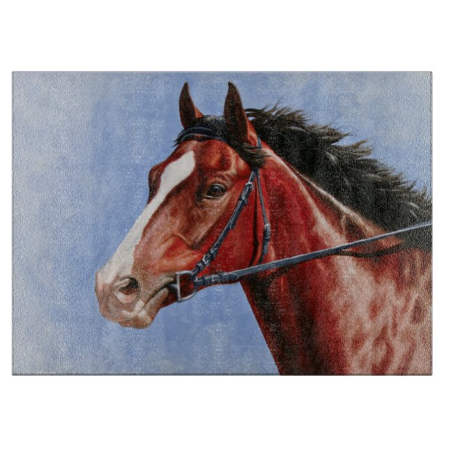 Bay Thoroughbred Race Horse Cutting Board (Front)