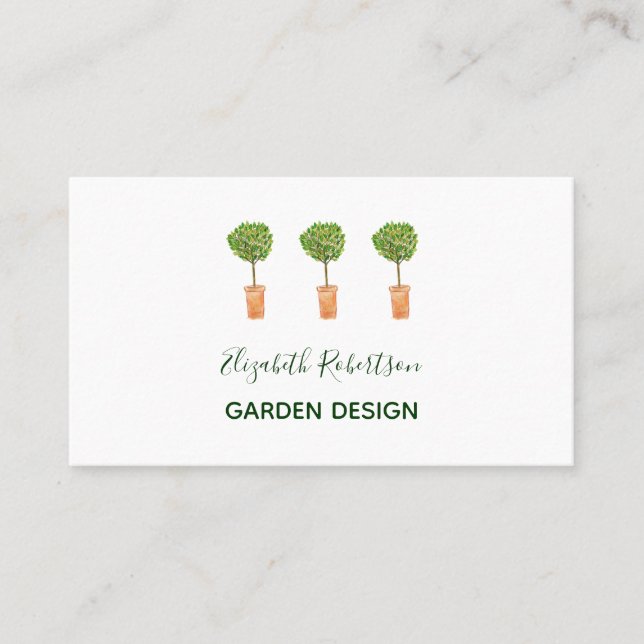 Bay Tree Trio Garden Design Landscaping Business Card (Front)