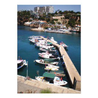 Bay with cruise boats   in old city of Antalya Photo Print