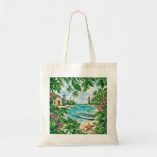Bayahibe Tropical Lighthouse Beach Tote Bag