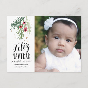 Bayas Rojas   Feliz Navidad   Tarjeta Postale Holiday Postcard