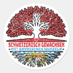 Bayern Bayrisch Schweizer Schweiz Baum Wurzel Classic Round Sticker