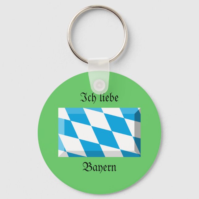 Bayern Flag Gem Key Ring (Front)