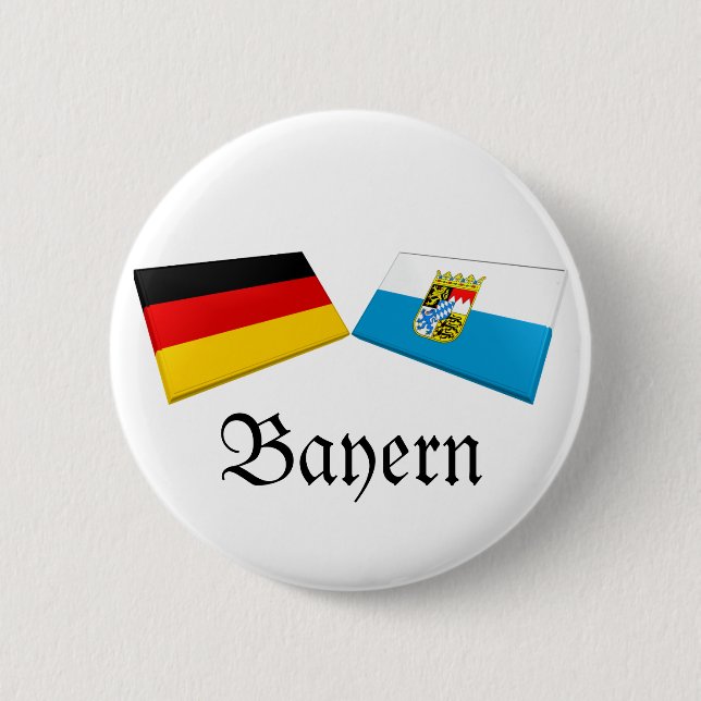 Bayern, Germany Flag Tiles 6 Cm Round Badge (Front)