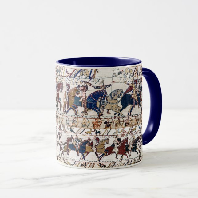 BAYEUX TAPESTRY 1066 NORMAN KNIGHTS AND ARCHERS MU MUG (Front Right)