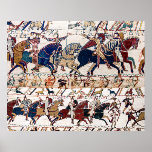BAYEUX TAPESTRY 1066 NORMAN KNIGHTS AND ARCHERS POSTER