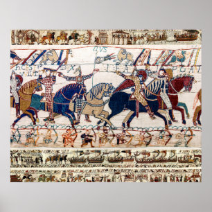 BAYEUX TAPESTRY 1066 NORMAN KNIGHTS AND ARCHERS POSTER