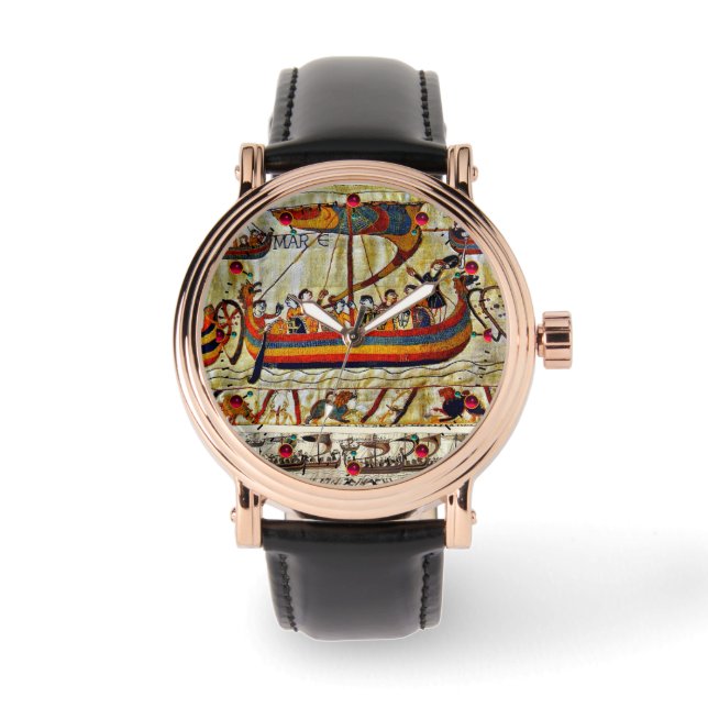 BAYEUX TAPESTRY 1066 VIKING SHIPS WATCH (Front)
