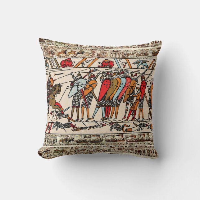 BAYEUX TAPESTRY BATTLE OF HASTINGS NORMAN KNIGHTS CUSHION (Front)