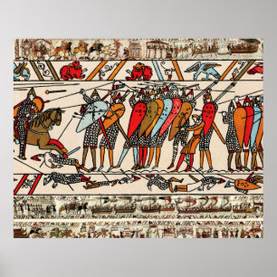 BAYEUX TAPESTRY,BATTLE OF HASTINGS,NORMAN KNIGHTS POSTER