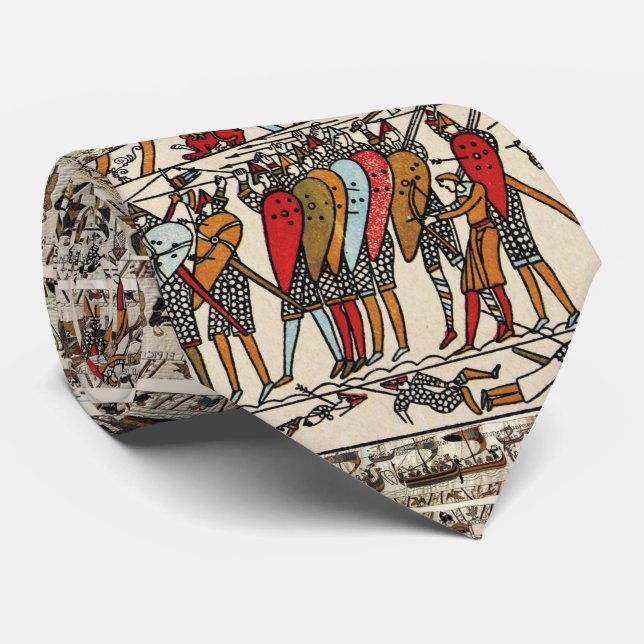 BAYEUX TAPESTRY BATTLE OF HASTINGS NORMAN KNIGHTS  TIE (Rolled)