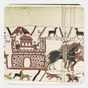 Bayeux Tapestry Earl Harold to Duke of Normandy Square Sticker