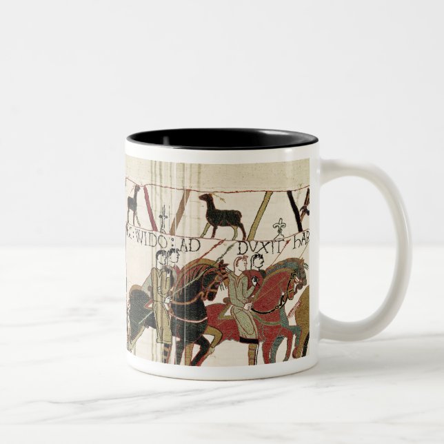 Bayeux Tapestry Earl Harold to Duke of Normandy Two-Tone Coffee Mug (Right)