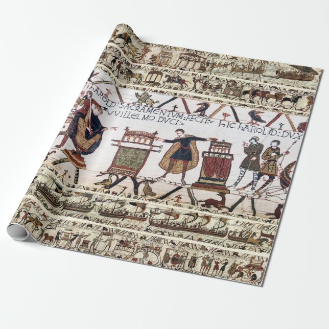 BAYEUX TAPESTRY Harold Made an Oath on Holy Relics Wrapping Paper (Unrolled)